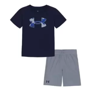 Image of Under Armour Short Sleeve T Shirt Shorts Set Infant Boys - Blue