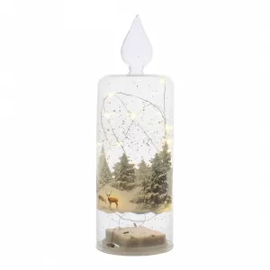 Image of Festive Glass Candle 26Cm