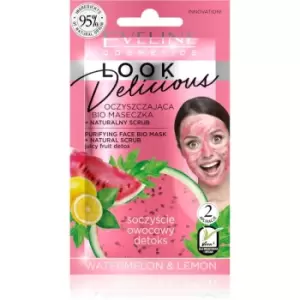 Image of Eveline Cosmetics Look Delicious Watermelon & Lemon hydrating and illuminating mask for tired skin 10 ml