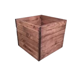 Image of 36x36x36cm Square Scandinavian Redwood Pre-Treated Wooden Planter