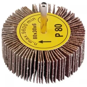 Image of Draper 76467 Abrasive Flap Wheel (80mm x 30mm 80 Grit)
