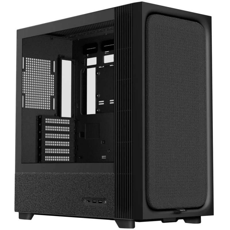 Image of TRYX FLOVA F50 Mid Tower PC Case - Black, Crossflow Cooling Fan, Tempered Glass