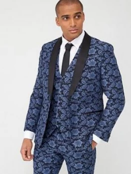 Image of Skopes Tailored Morrissey Floral Jacquard Jacket - Navy