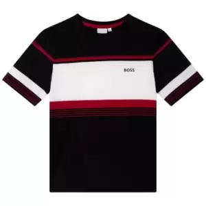 Image of Boss Stripe Logo T Shirt - Black