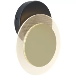 Image of Sienna Lido Integrated LED Wall Light Black- Gold Matt, Transparent Edited