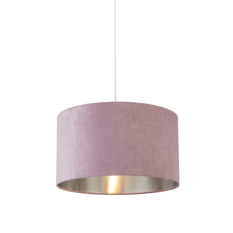 Image of Lighting Collection Velvet Drum Shade Lilac unisex 50cm