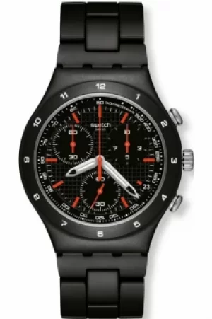 Image of Mens Swatch Black Coat Chronograph Watch YCB4019AG