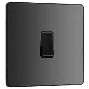Image of BG Evolve Black Chrome 20A 16Ax Single Light Switch - 2 Way
