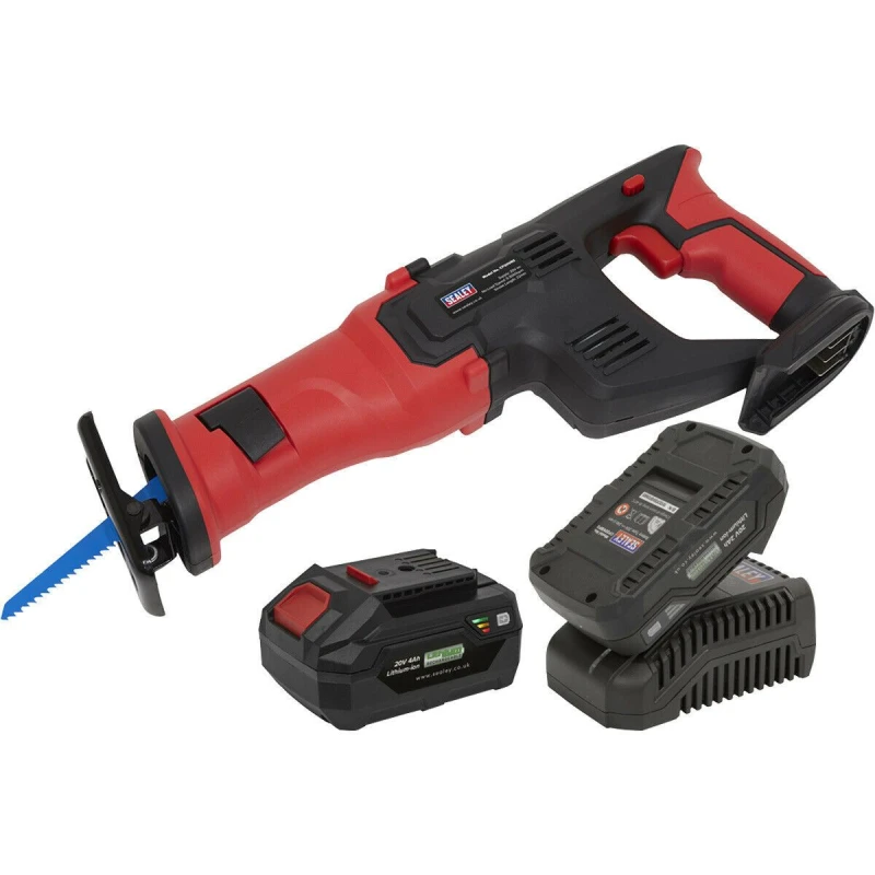Image of Loops 20 V Cordless Reciprocating Saw Kit - 2 Batteries - Battery Charger - Canvas Bag Multi