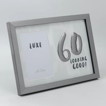 Image of 4" x 6" - Luxe Male Gunmetal Birthday Frame - 60