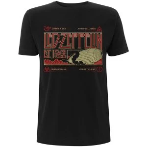 Image of Led Zeppelin - Zeppelin & Smoke Unisex Medium T-Shirt - Black