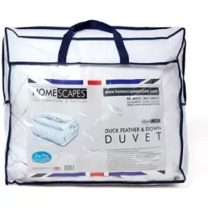 Image of HOMESCAPES Duck Feather and Down 13.5 Tog Single Size Winter Duvet - White