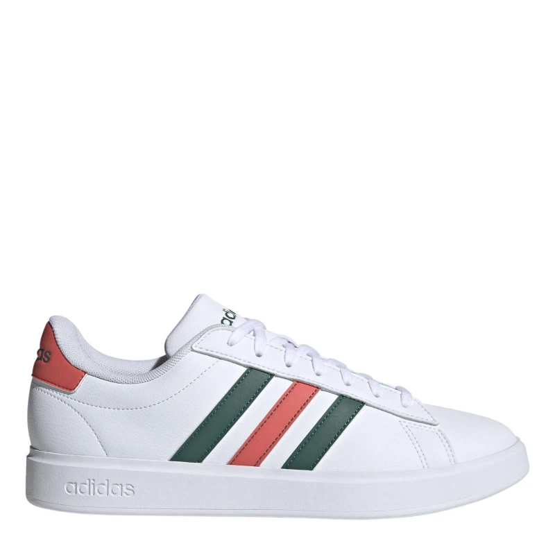 Image of adidas Mens Grand Court 2.0 Low-Top Trainers White/Green/Pre male 6.5 (40)