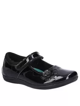 Image of Hush Puppies Jessica Patent Mary Jane Back To School Shoes - Black, Size 3 Older
