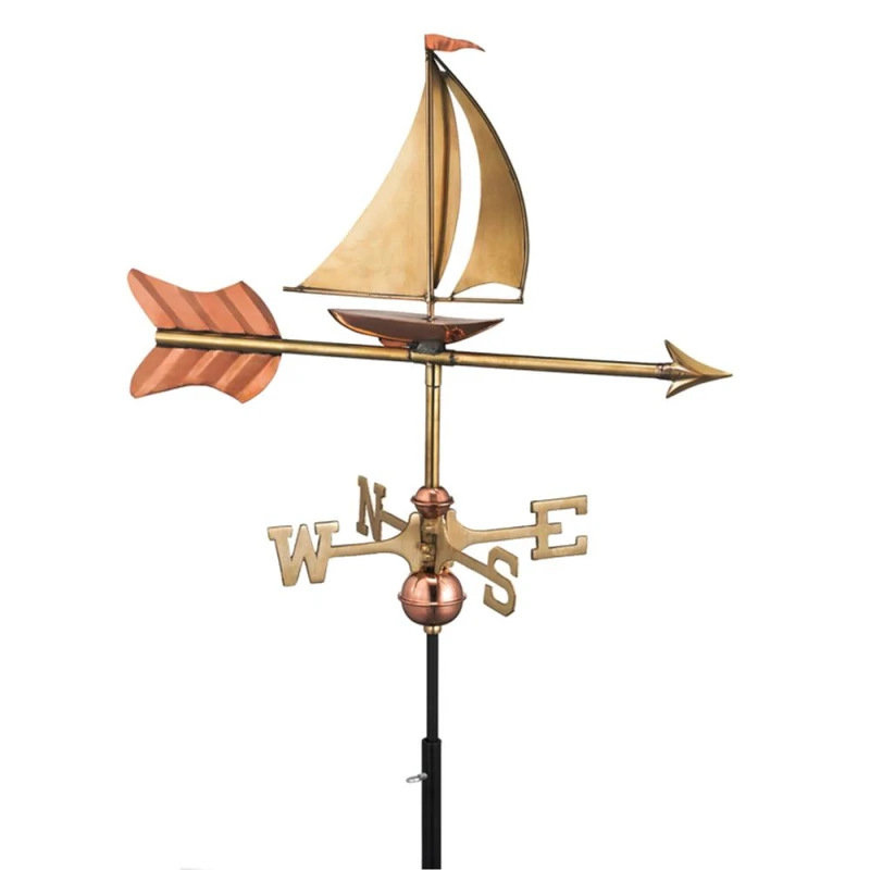 Image of Good Directions Cottage Yacht Copper Weathervane - H66 x W56 x L28cm Copper Unisex