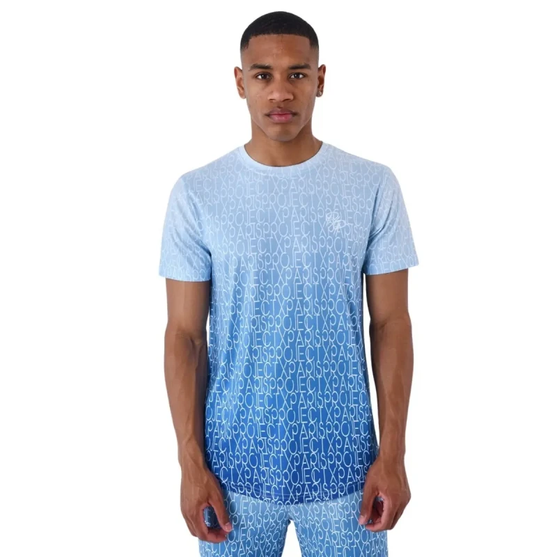 Image of Project X Paris Two-tone, all-over gradient-effect T-Shirt Project X Paris Bleu Male XL