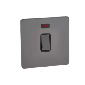 Image of Schneider USFP 20A Double Pole Switched & Neon Black Insert Black Nickel - GU2411BBN