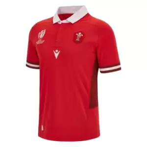 Image of Macron Wales RWC 2023 Rugby Home Shirt Adults - Red