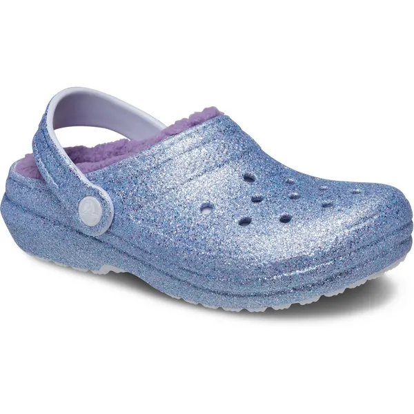 Image of Crocs Kids Classic Lined Glitter Clogs Frosted Glitter J2