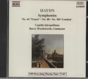 Image of Franz Joseph Haydn Symphonies No. 44 / No. 88 / No. 104 1990 German CD album 8.550287