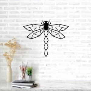 Image of Dragonfly 2 Black Decorative Metal Wall Accessory