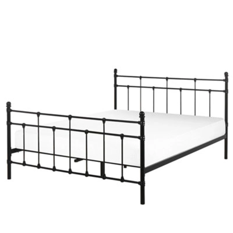 Image of Beliani Bed Metal Lynx 140 X 200 Cm (Eu Double) Black