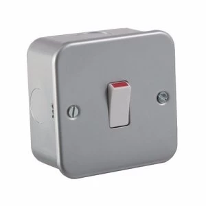 Image of KnightsBridge 20A Metal Clad 1G Double Pole 230V Electric Wall Plate Switch
