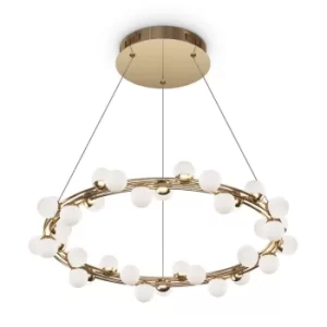 Image of Modern Tessara Integrated LED Gold Pendant Globe Lamp