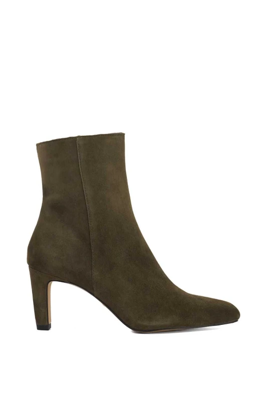 Image of Dune London Womens 'Ovation' Suede Ankle Boots in Khaki Size: 8 Khaki Female 8