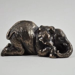 Image of Elephant Lying Down Cold Cast Bronze