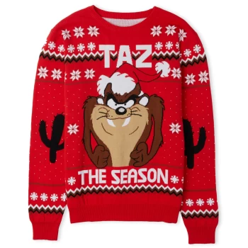 Image of Taz the Season Festive Knitted Jumper - Red - XL