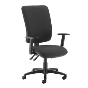Image of Dams MTO Senza Extra High Back Operator Chair with Adjustable Arms - Panama Red