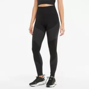 Image of PUMA Seamless High Waist 7/8 Womens Training Leggings, Asphalt Grey, size Large, Clothing