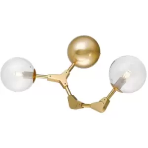 Image of Zumalinelighting - Zumaline Deimos Globe Ceiling Light, Matt Gold, 2x G9