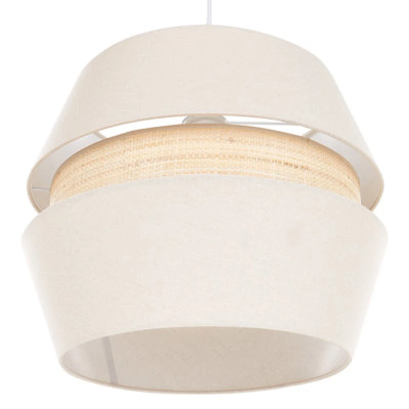 Image of Beliani Pendant Lamp Atoyac Faux Linen Beige