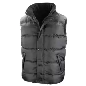 Image of Result Mens Core Nova Lux Padded Fleece Lined Bodywarmer Jacket (M) (Black)
