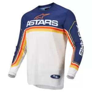 Image of Alpinestars Fluid Speed Jersey Dark Blue Off White Orange XL