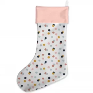 Image of Spotty Christmas Pattern Christmas Stocking
