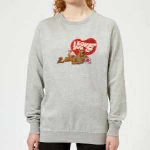 Image of Scooby Doo It's No Mystery I Love You Womens Sweatshirt - Grey - S