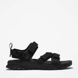 Image of Timberland Garrison Trail Webbing-strap Sandal For Men In Monochrome Black Black, Size 7.5