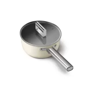 Image of SMEG 50S Style 20cm Saucepan with Lid - Cream