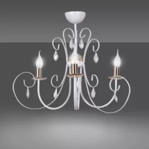 Image of Foreman White Multi Arm Semi Flush Ceiling light 3x E14