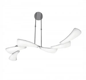 Image of Telescopic 36W LED Line 3000K, 3240lm, Polished Chrome, Frosted Acrylic