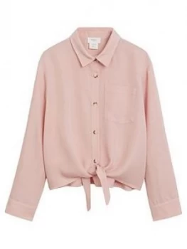 Image of Mango Girls Tie Waist Shirt - Pink