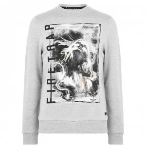 Image of Firetrap Photo Crew Sweatshirt Mens - Grey Marl-Lady