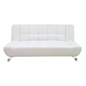 Image of Vogue Sofa Bed In White Faux Leather