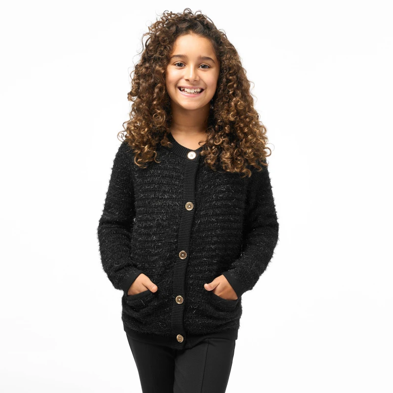 Image of Biba Junior Girls Biba Fluffy Cardigan - Black S