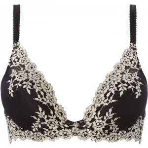 Image of Wacoal Embrace Lace Underwired Plunge Bra - Black