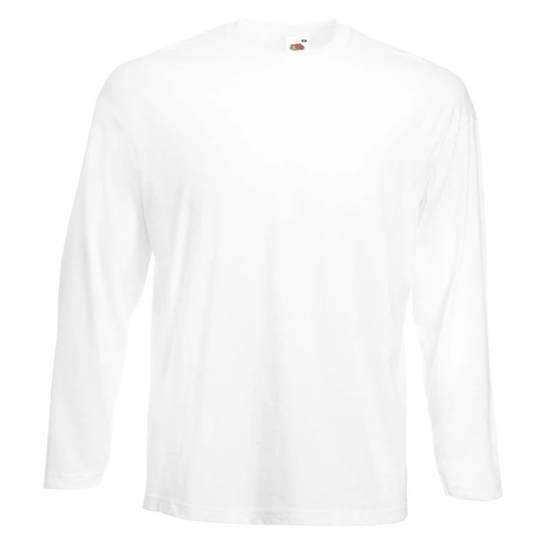 Image of Fruit Of The Loom Fruit of the Loom Men Iconic 150 Classic Long-Sleeved T-Shirt in White Size: Small White S Male 5059699665125