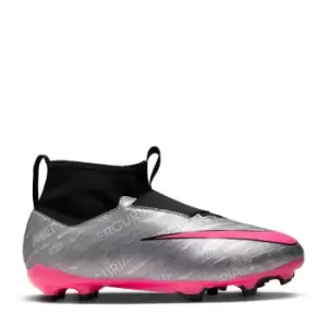 Image of Nike Zoom Mercurial Superfly 9 Academy XXV Childrens Firm Ground Football Boots - Silver
